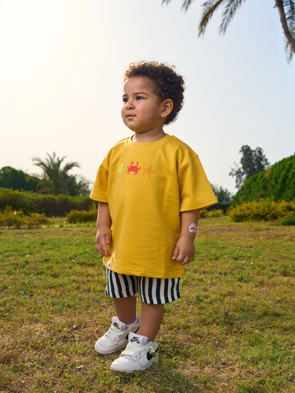 Holiday Club Boxy Tee — Yellow