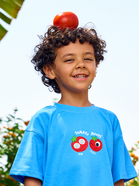 Tomato Moods Boxy Tee — Blue