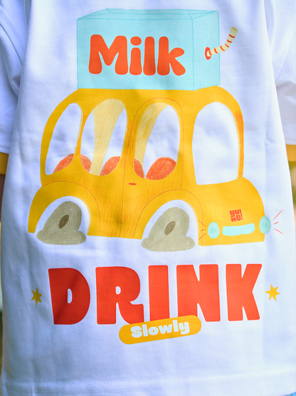 Drink Slowly Boxy Tee — White