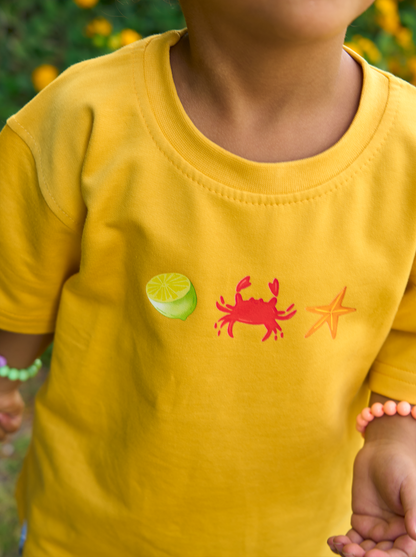 Holiday Club Boxy Tee — Yellow