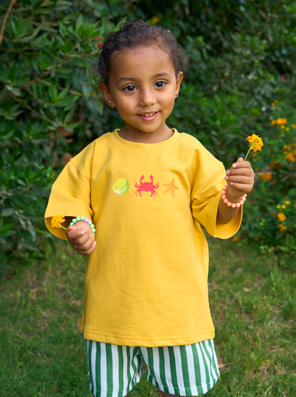 Holiday Club Boxy Tee — Yellow