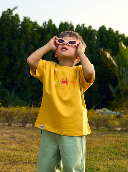 Holiday Club Boxy Tee — Yellow