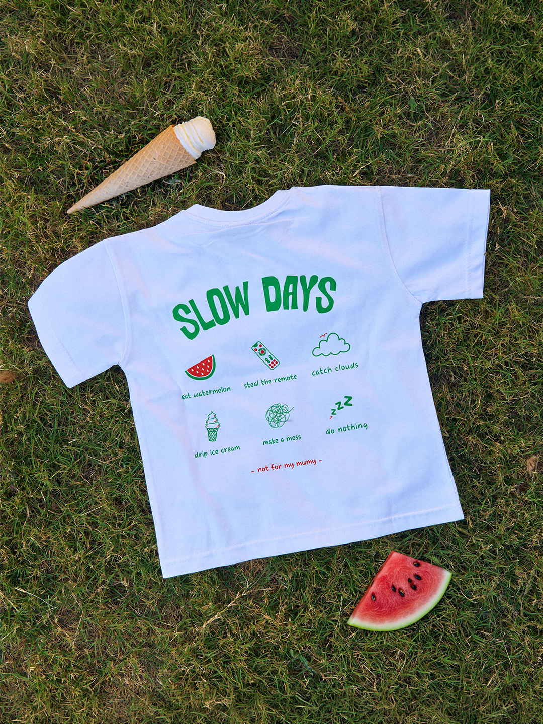 Slow Days Boxy Tee — White
