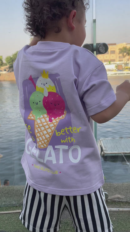Life is Better with Gelato Tee — Lavender